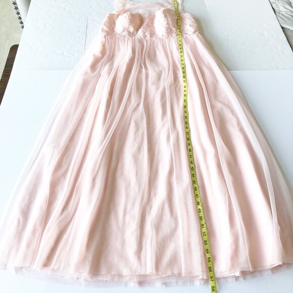 DAVID'S BRIDAL Sleeveless Embroidered Net Bridesmaid Dress Petal Pink Size 16 - Picture 16 of 16
